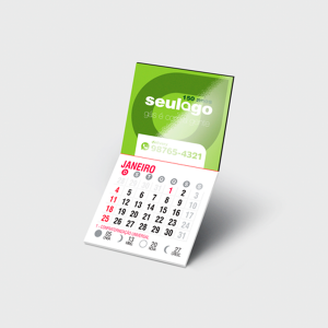 Imã de Geladeira com Calendário 2025 Manta magnética 0,3mm 1665g - 50X50mm - 4x0 - Verniz total brilho frente - Corte Reto 