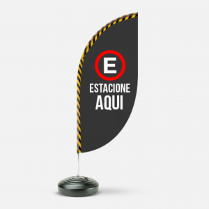 Wind Banner Kit Completo Tecido Poliéster 98g 3 Tamanhos 4x4 - Dupla Face Impressão Ultra HD Sublimática Corte em Pena Base Plástica - Haste Desmontável Curva